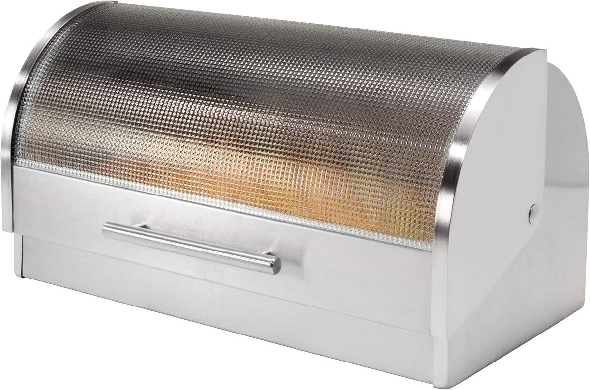 Oggi Stainless Steel Roll Top Bread Box for Kitchen Count…