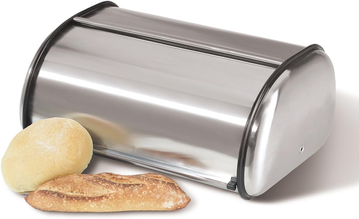 Oggi Stainless Steel Roll Top Bread Box for Kitchen Count…