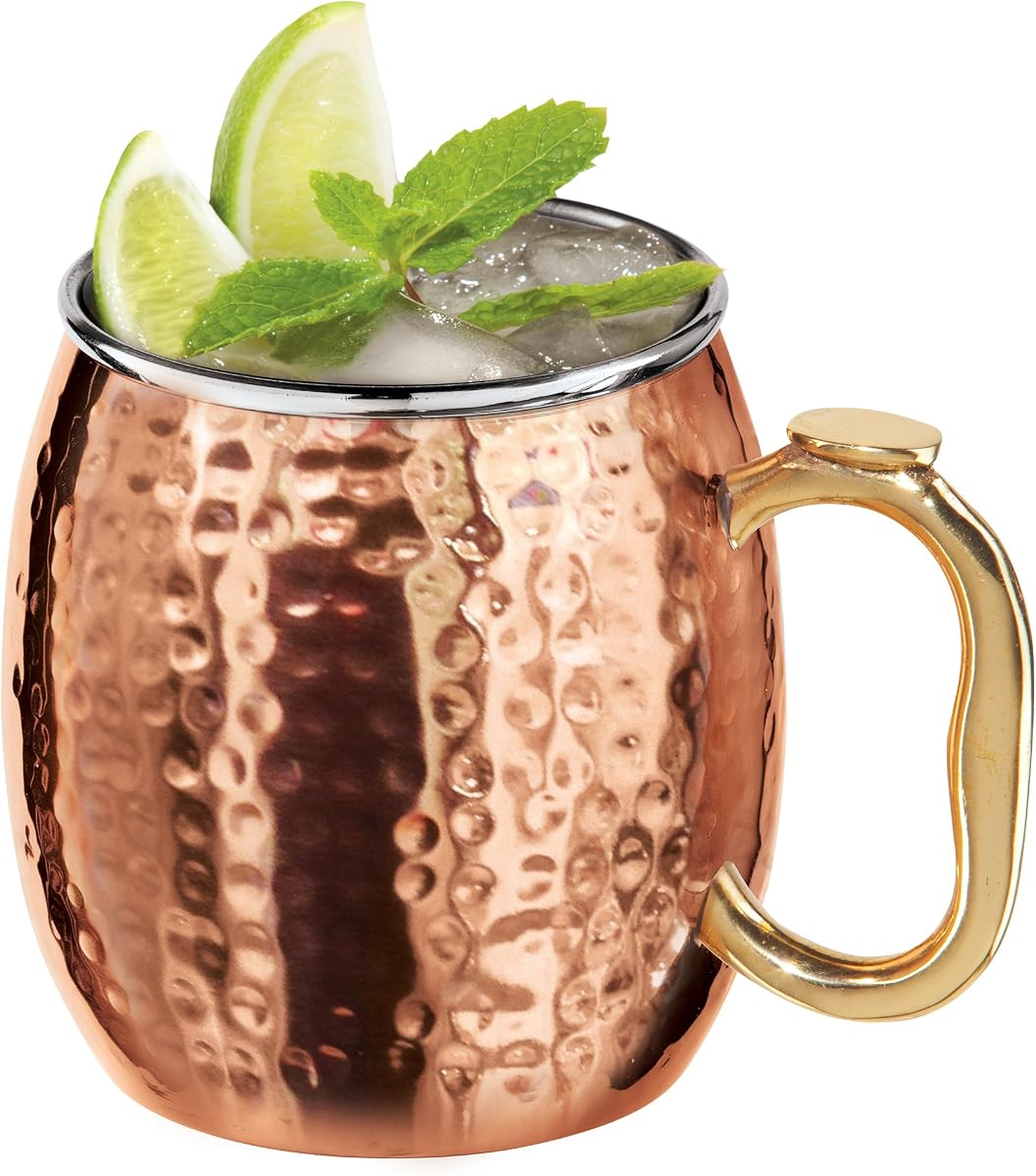 Oggi Moscow Hammered Copper Plated Mule Mug with EZ