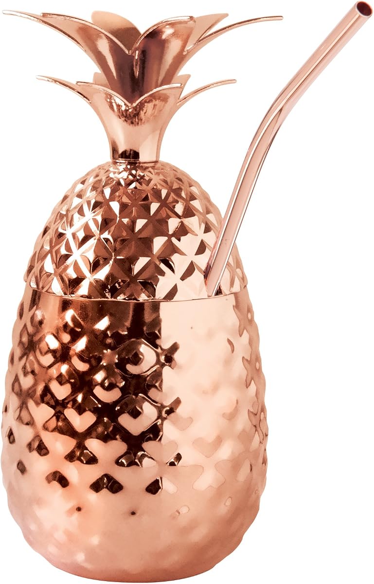 Oggi Stainless Steel Pineapple Cup with Stand & Lid
