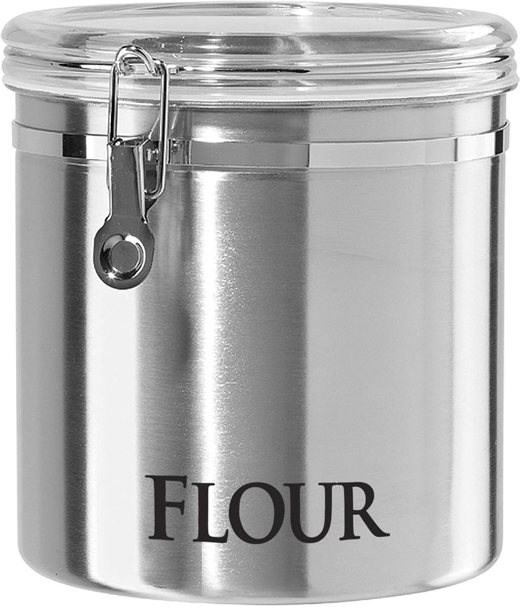 Oggi Jumbo 8" Stainless Steel Flour Clamp Canister