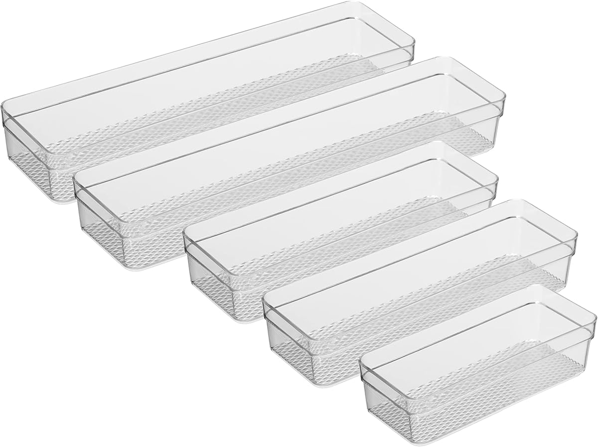 Oggi Set of 5 Clear Drawer Organizers