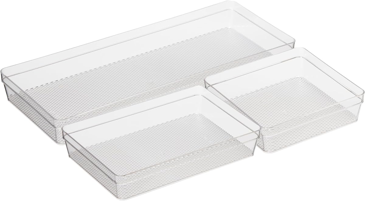 Oggi Set of 3 Clear Drawer Organizers