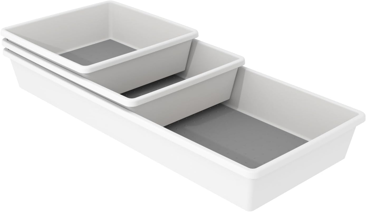 Oggi Set of 3 White Drawer Organizers