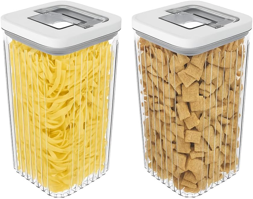 Oggi Airtight Clear Fluted Canister Set of 2