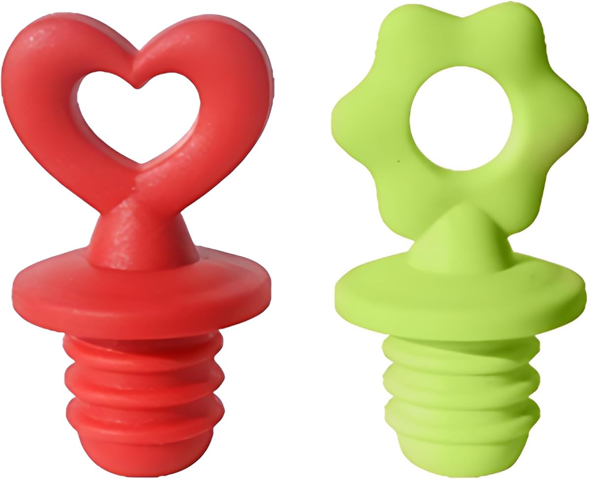 OGGI Flower & Heart Silicone Wine Corks