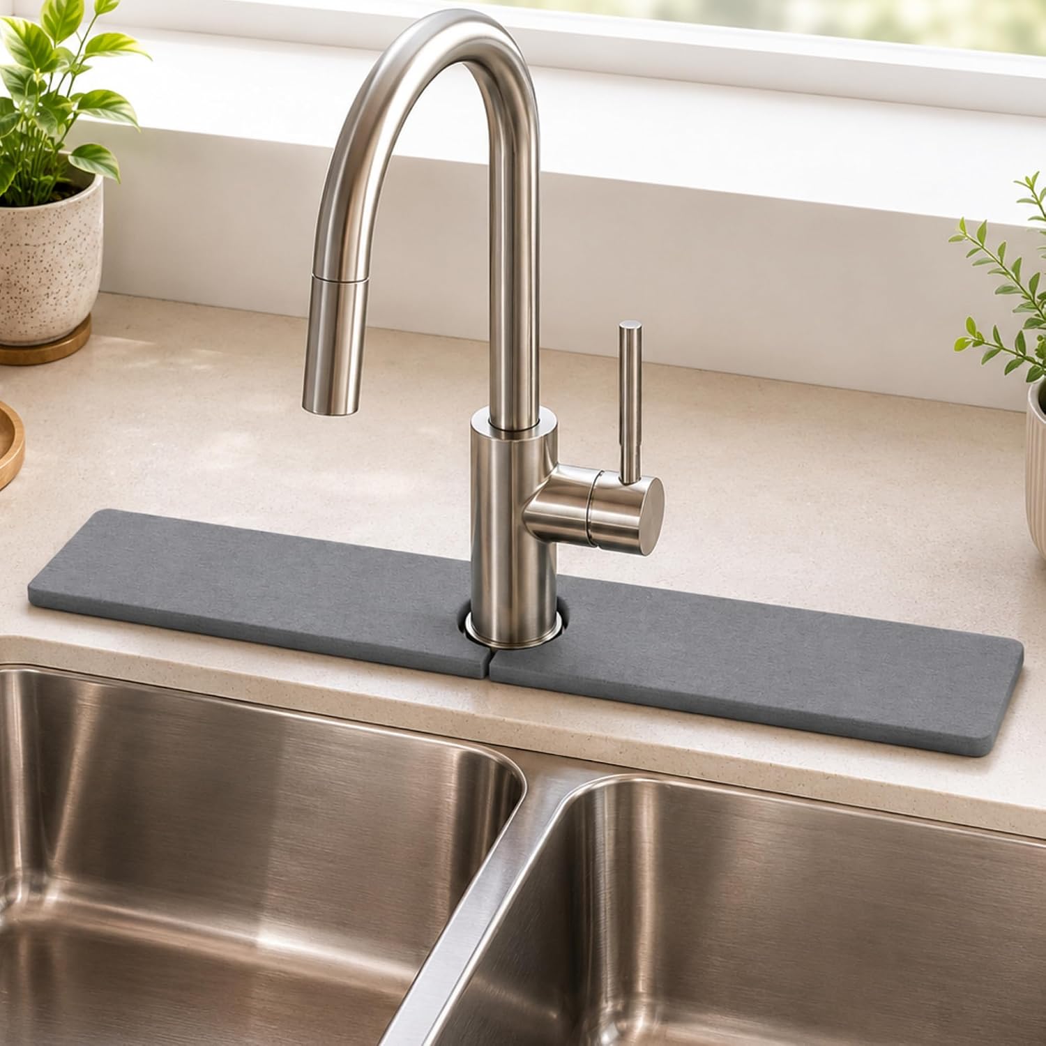 OGGI Diatomite Faucet Mat for Kitchen Sink